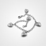 Silver Heart Charm Bracelet with Delicate Chain