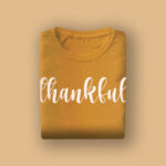 Mustard Yellow Graphic T-Shirt with “Thankful” Print