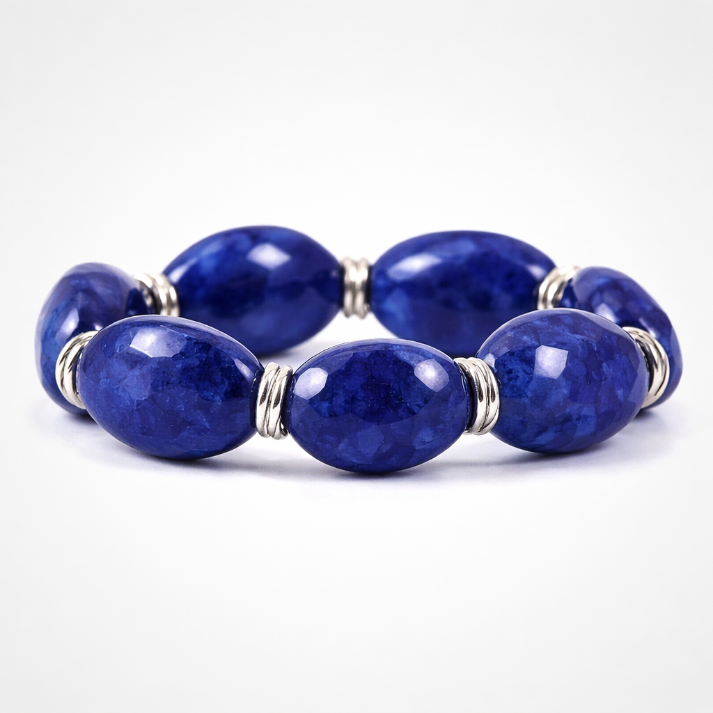 neelam bracelet Neelum Stone Bracelet with Silver Accents - Image 1